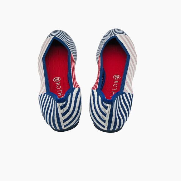 Rothy’s Pink Mixed Stripe Flat Unicorn Women’s Size 11.5 - Picture 3 of 9